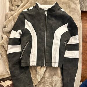 Revice gran prix suede cropped moto jacket